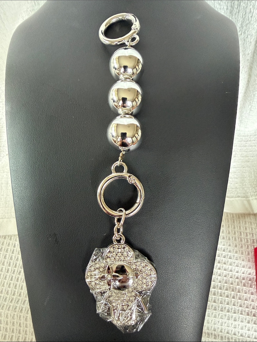 Handcrafted silver keychain